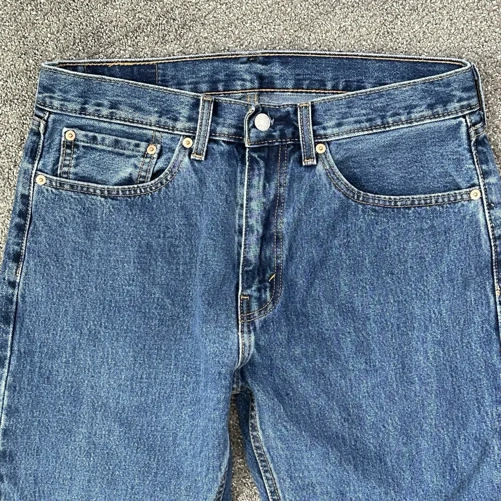 Levi's 505 Regular Fit Jeans Men's W34 L32 Medium Wash Straight Leg Denim